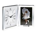 Hinged Photo Frame & Clock (Holds 4"x6" Photo)